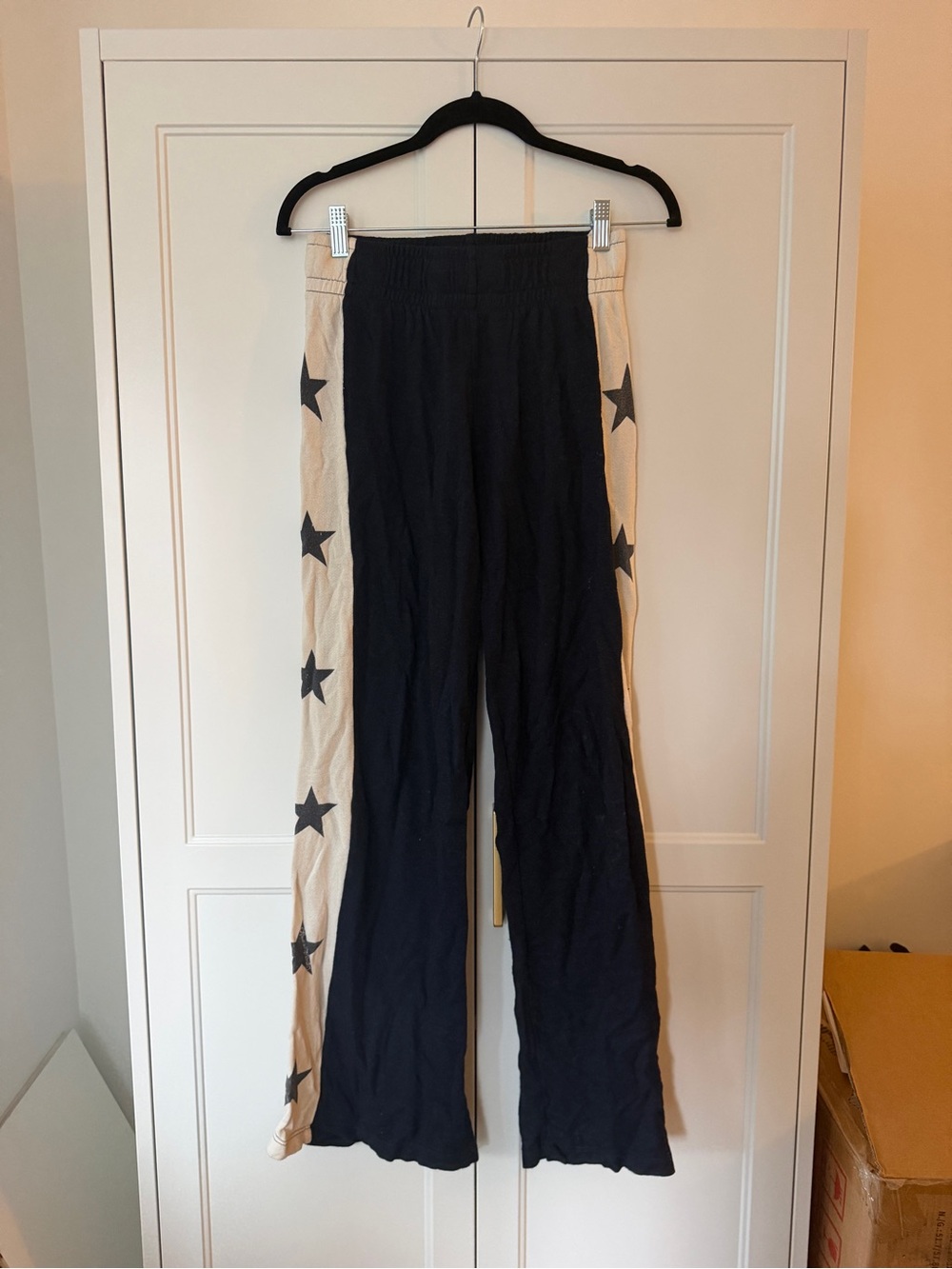 Navy and Cream Star Side-Stripe Lounge Pants